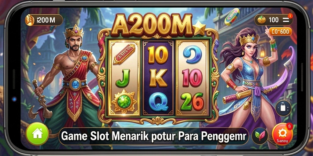 Gameplay Slot seru A200M dengan tampilan grafis yang menarik.