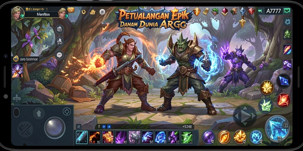 Screenshot gameplay A7777 menampilkan aksi seru dalam pertarungan ARPG.