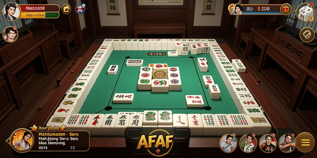 Screenshot gameplay AFAF menunjukkan momen seru di permainan Mahjong.