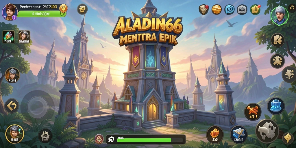 Gameplay ALADIN66 yang seru dalam pertahanan menara.