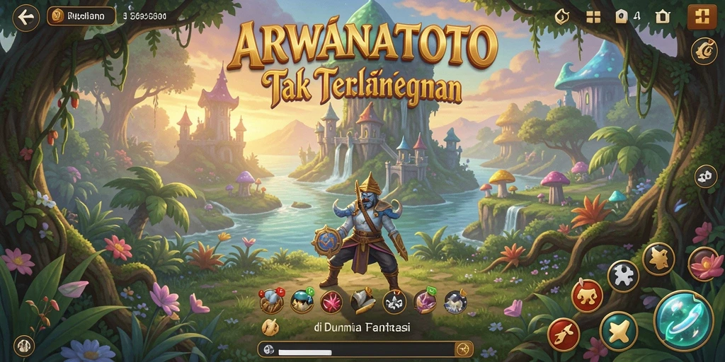 Tampilan gameplay ARWANATOTO dengan aksi petualangan yang seru.