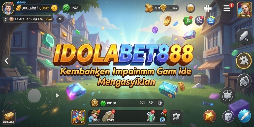 Screenshot permainan IDOLABET88 yang menunjukkan interaksi karakter dalam game Idle.