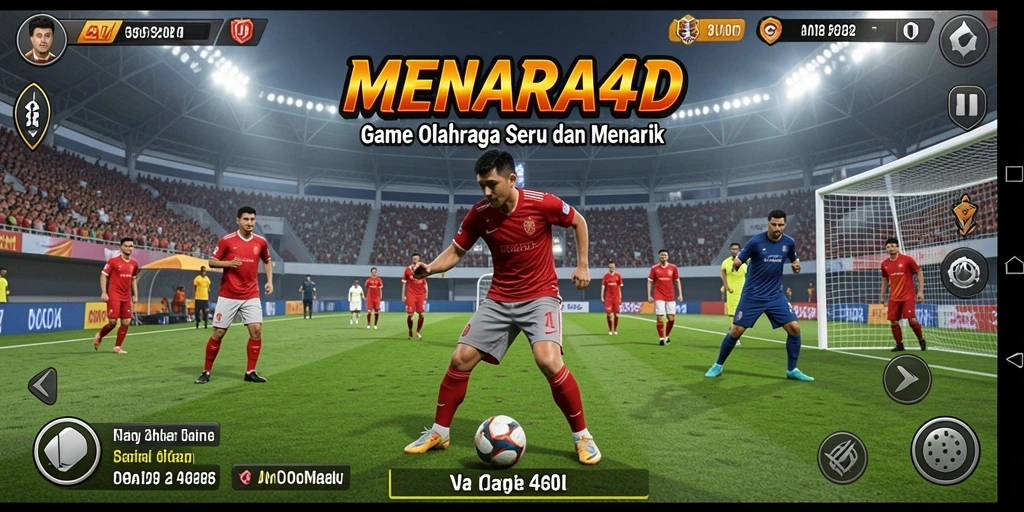 Screenshot MENARA4D menampilkan aksi seru dalam pertandingan olahraga.
