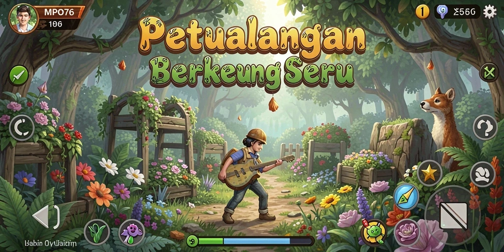 Screenshot MPO76 menampilkan gameplay seru dalam berkebun.