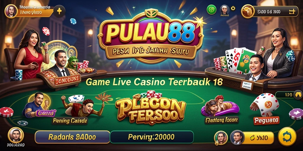 Gameplay menarik di PULAU88 dengan dealer langsung dan suasana kasino.