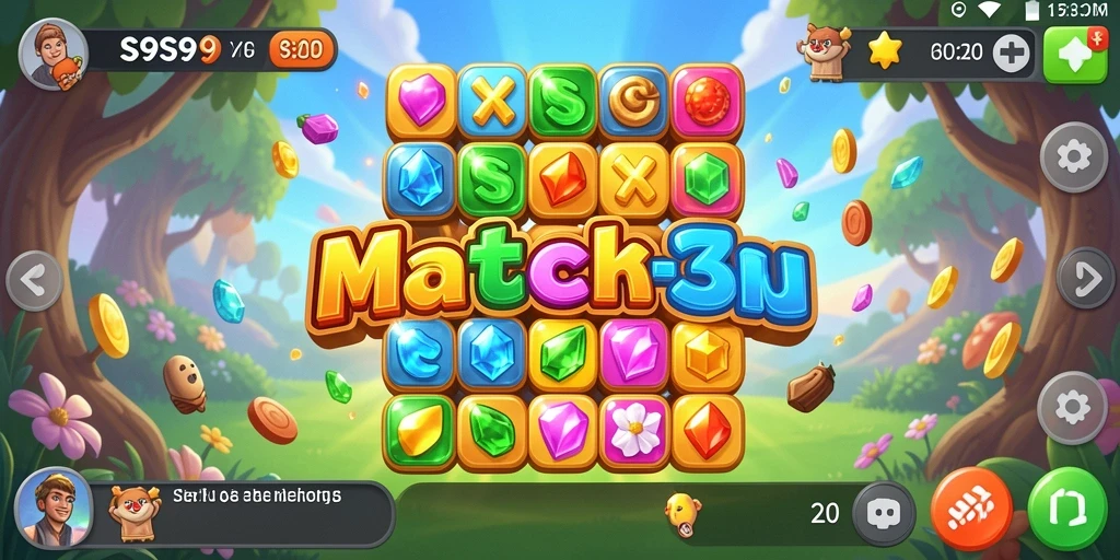 Tampilan gameplay S9S9 yang menarik dengan pencocokan item.