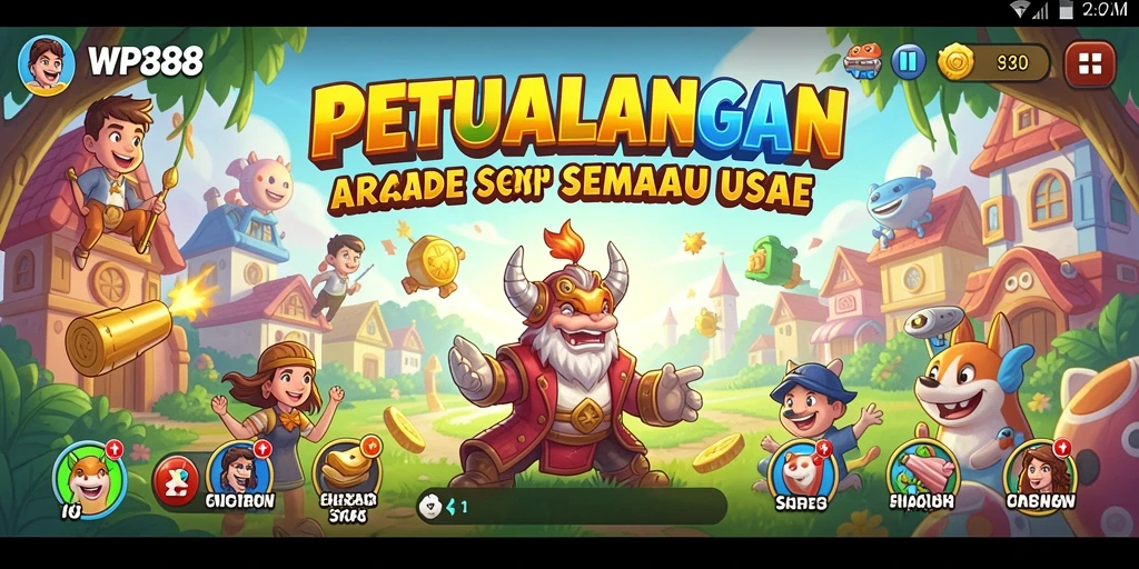 Tampilan gameplay WP888 yang penuh aksi dan warna.